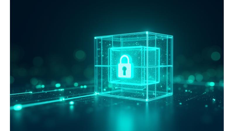 Representación de datos fluyendo de forma segura a través de encriptación y candados digitales