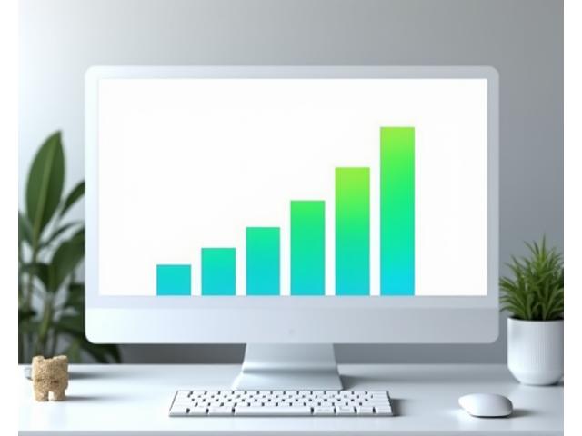 Gráfico de barras que compara ratings de satisfacción por categoría de servicio (Blog, Programas Marinos, Soporte Técnico), con puntajes altos.